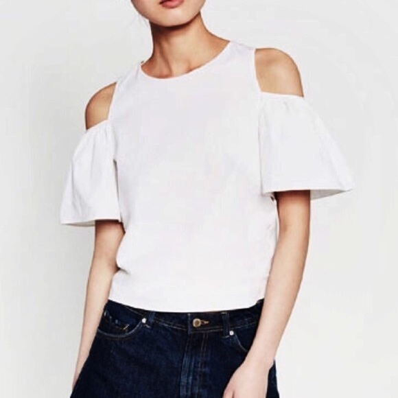 zara white off the shoulder top
